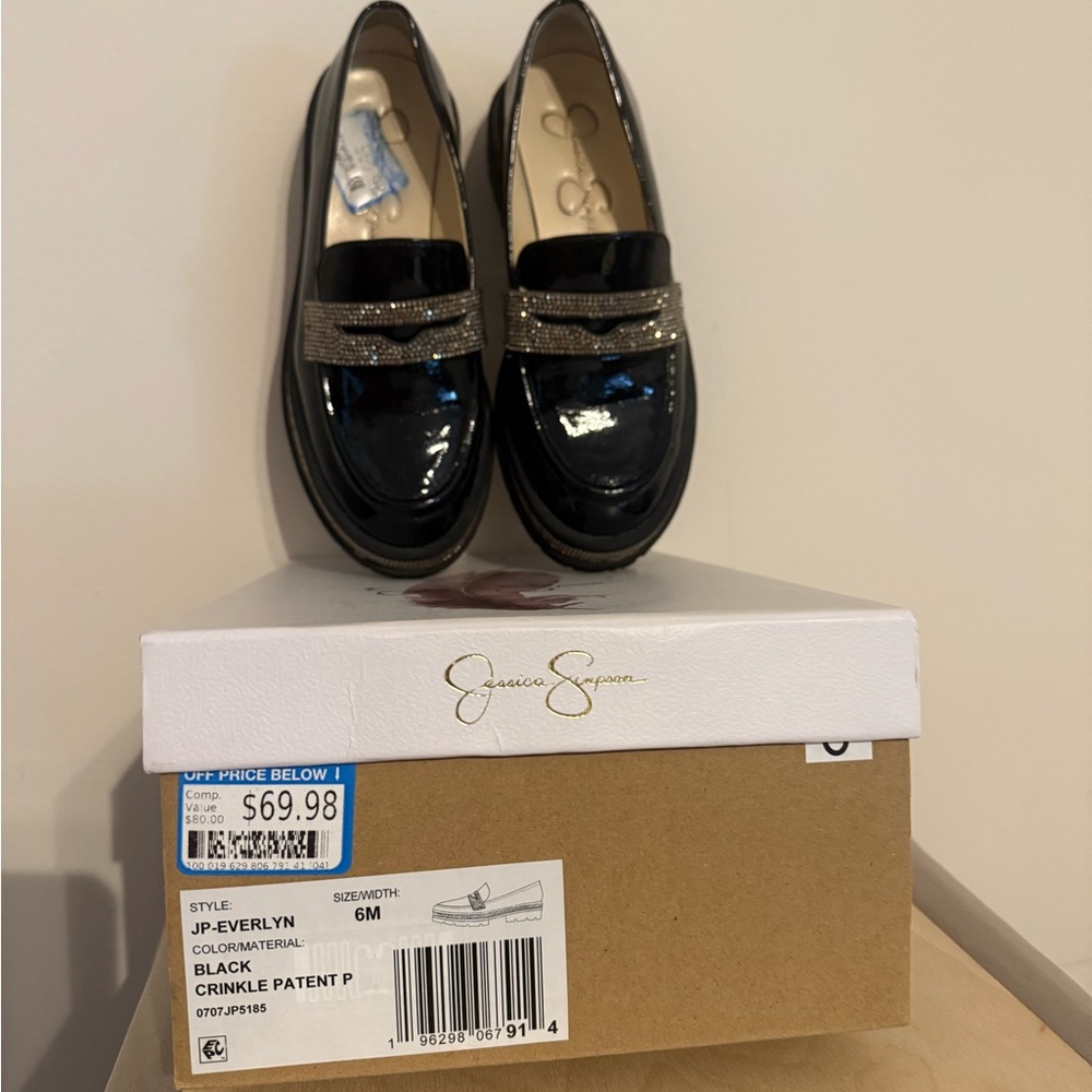 Jessica Simpson Rhinestone Loafers Size 6